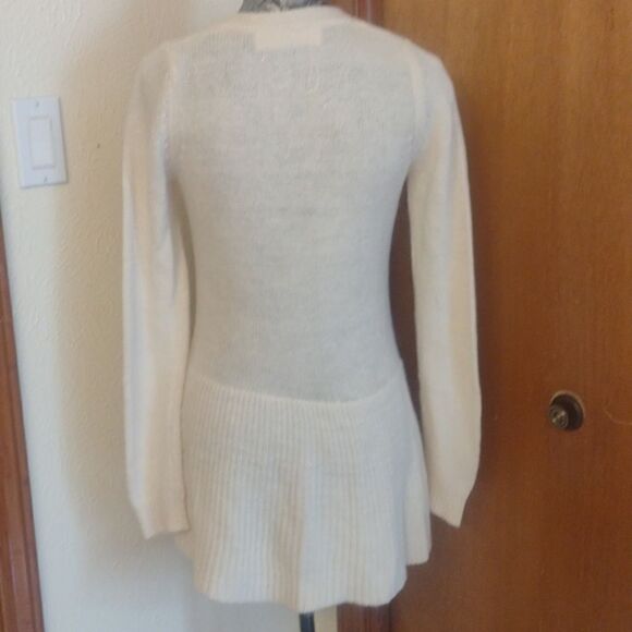 Zara Knit Alpaca sweater wool blend cardigan cream color size L - Picture 3 of 9